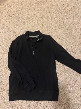 DKNY Men's Black Half-Zip Sweater Pullover